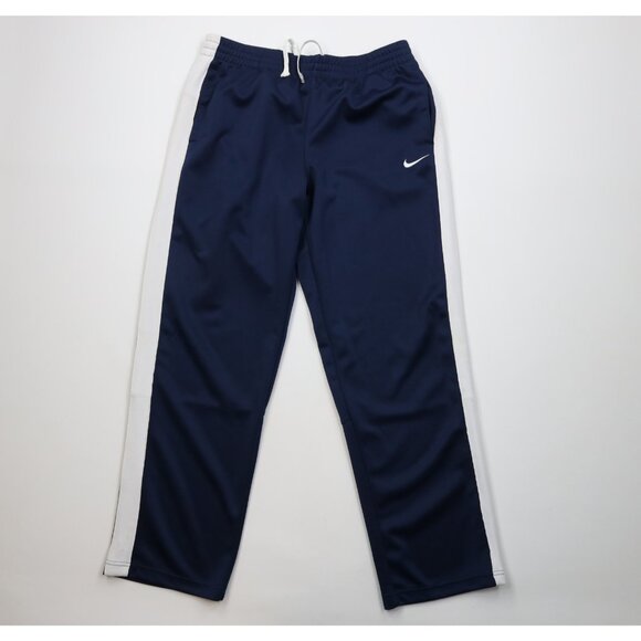 Vintage Y2K Nike Mens Large Heavy Travis Scott Mini Swoosh Wide Leg Pants Blue